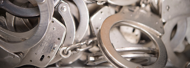 a pile of handcuffs