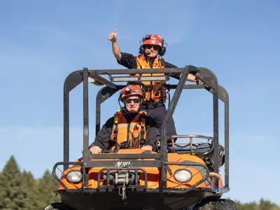 LPS officers in amphibious vehicle