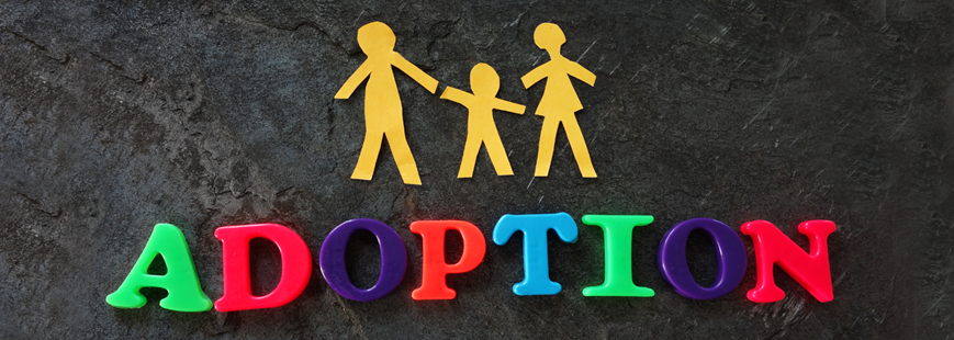 Coloured letters spelling Adoption